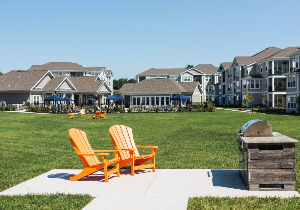 Outside barbeque setup at Altair At The Preserve in O'Fallon, Missouri
