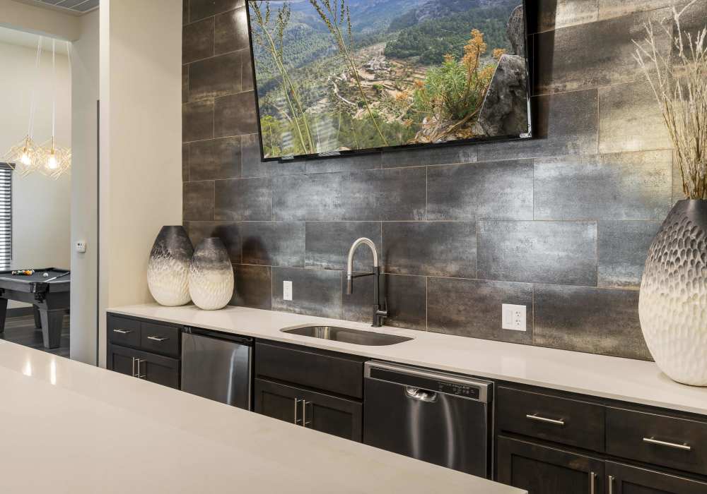 Clubhouse kitchen at Altair At The Preserve in O'Fallon, Missouri