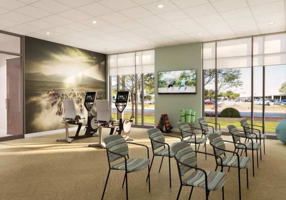 State-of-art fitness center at Clearwater at The Arboretum in Austin, Texas