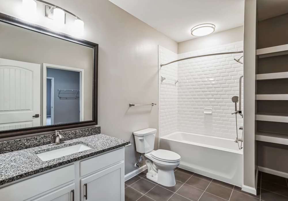 Upgraded bathroom in new building
