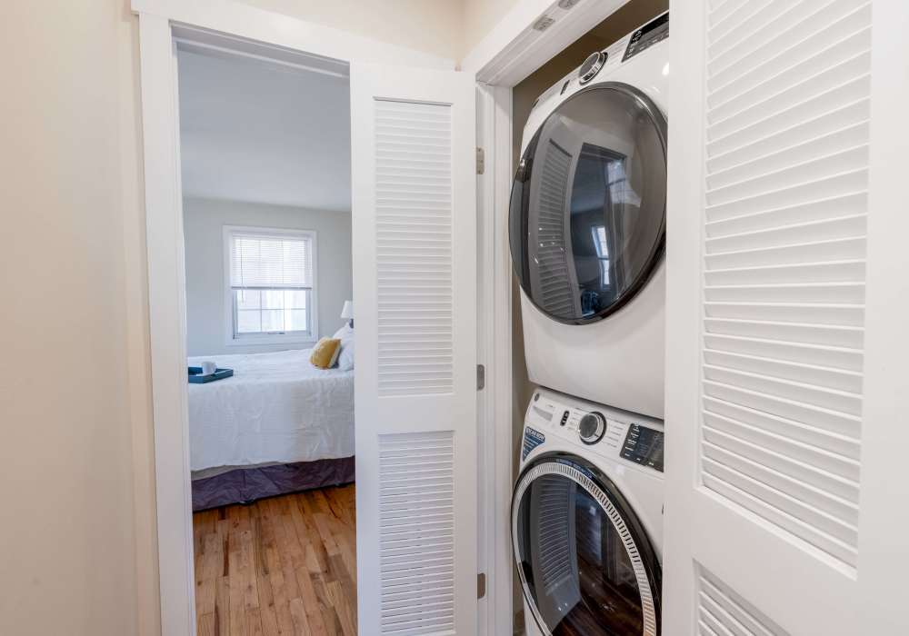 Washer dryer at Jackson House Apartments in Chatham, New Jersey