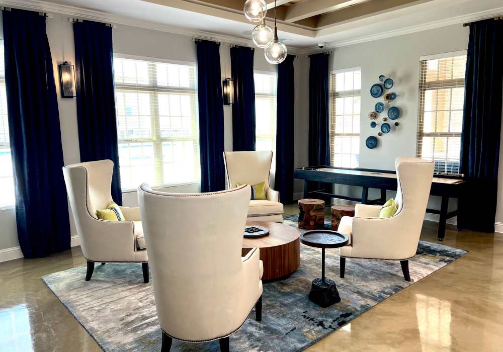 Clubhouse sitting area at Edenbrook Ridge in Pflugerville, Texas