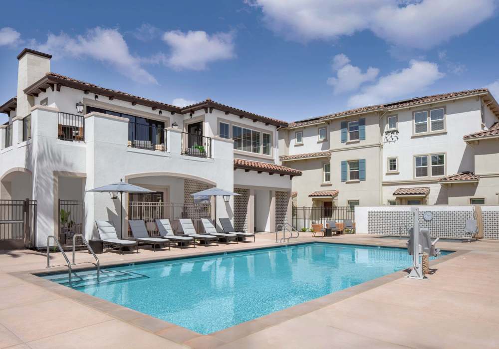 Resort-style pool area at Vida at Mountain House in Mountain House, California