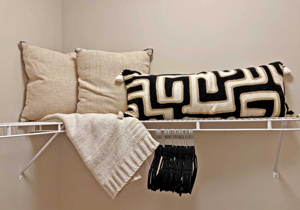 Pillows in a Large Closet at Edenbrook Ridge in Pflugerville, Texas