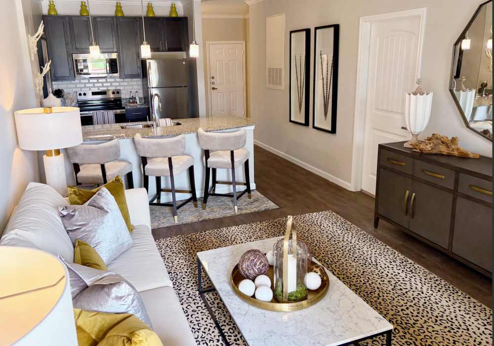 Living Room and Kitchen at Edenbrook Ridge in Pflugerville, Texas