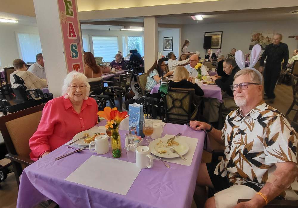 Residents celebrating Easter at Truewood by Merrill, Fig Garden in Fresno, California