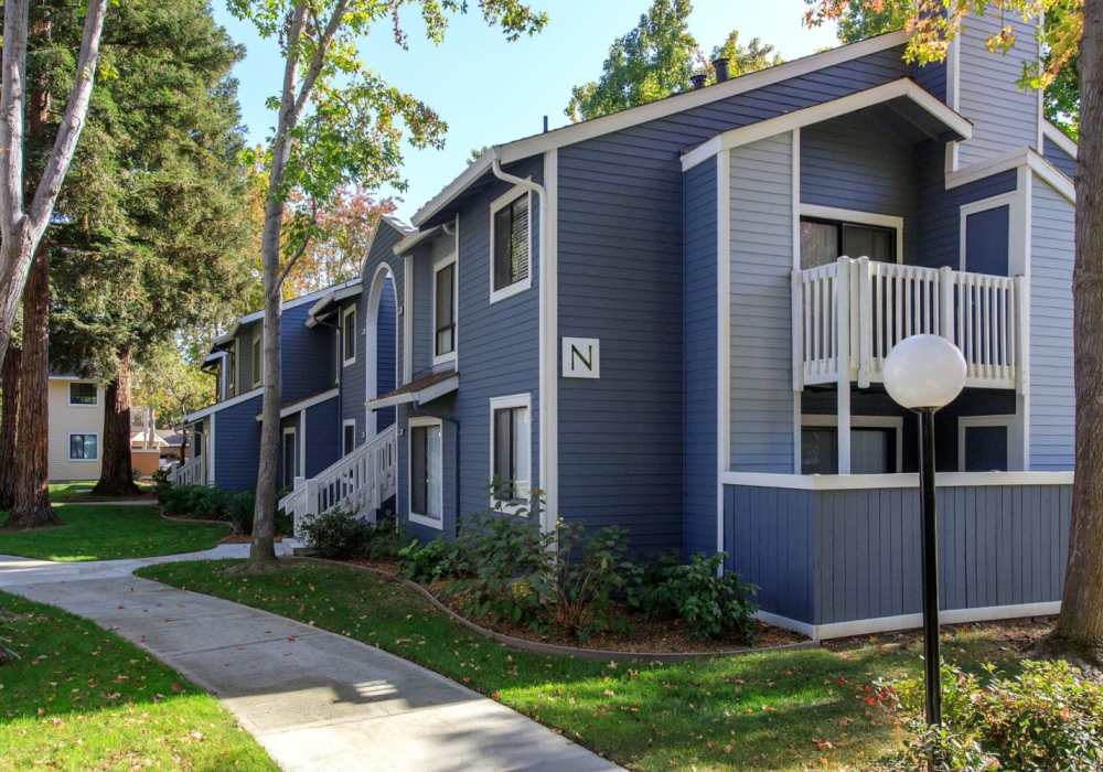 Community apartment with greenery arround at Amber Court in Fremont, California