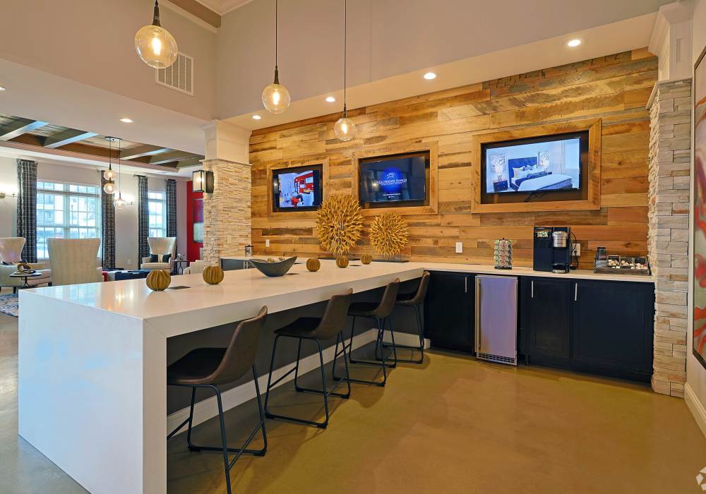 Modern clubhouse kitchen Hollybrook Ranch in Round Rock, Texas