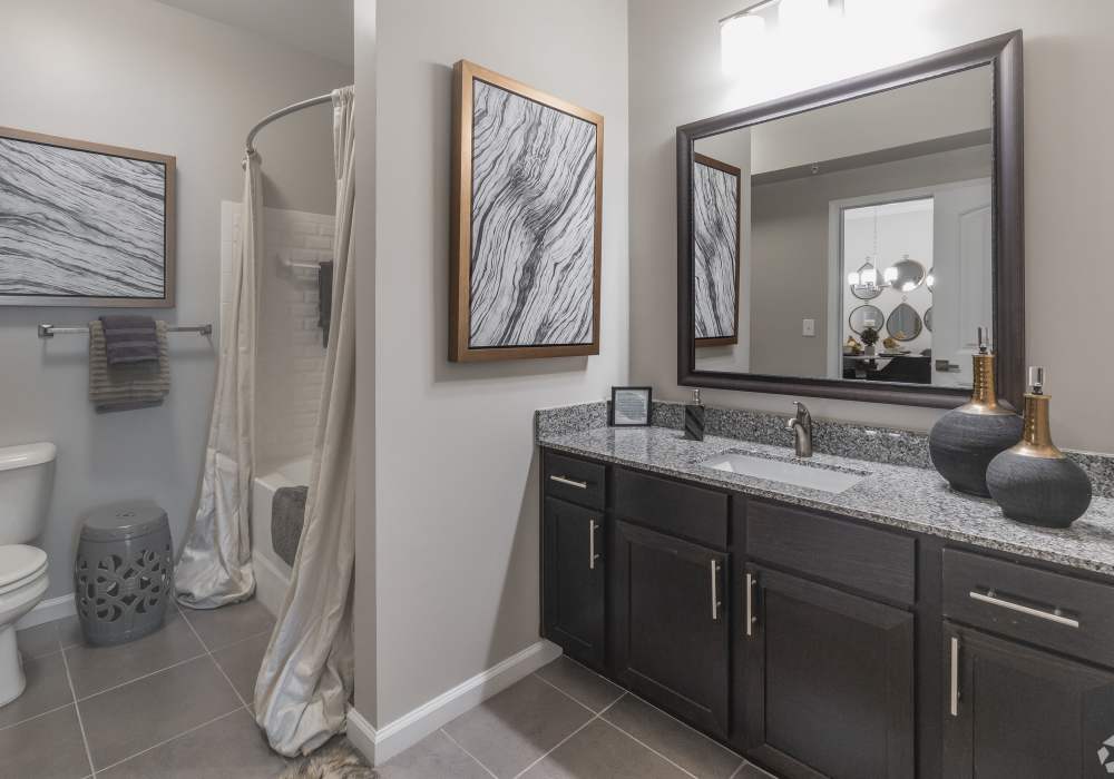 Upgraded bathroom with stylish finishes at Harborstone in Ladson, South Carolina