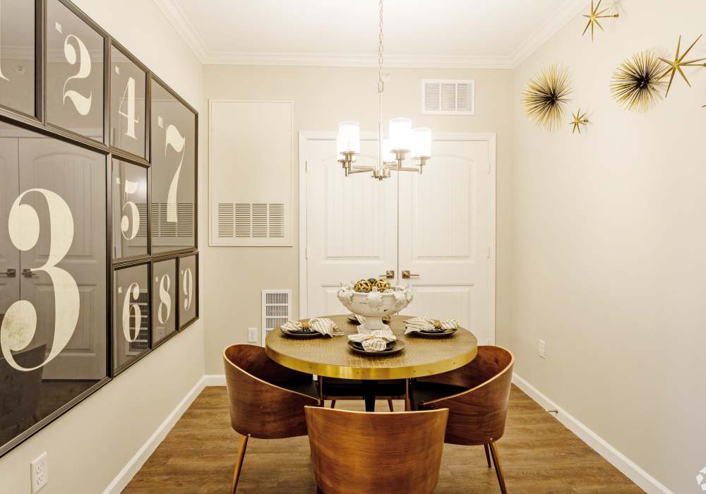 Modern dining room at Davies Ranch in Austin, Texas