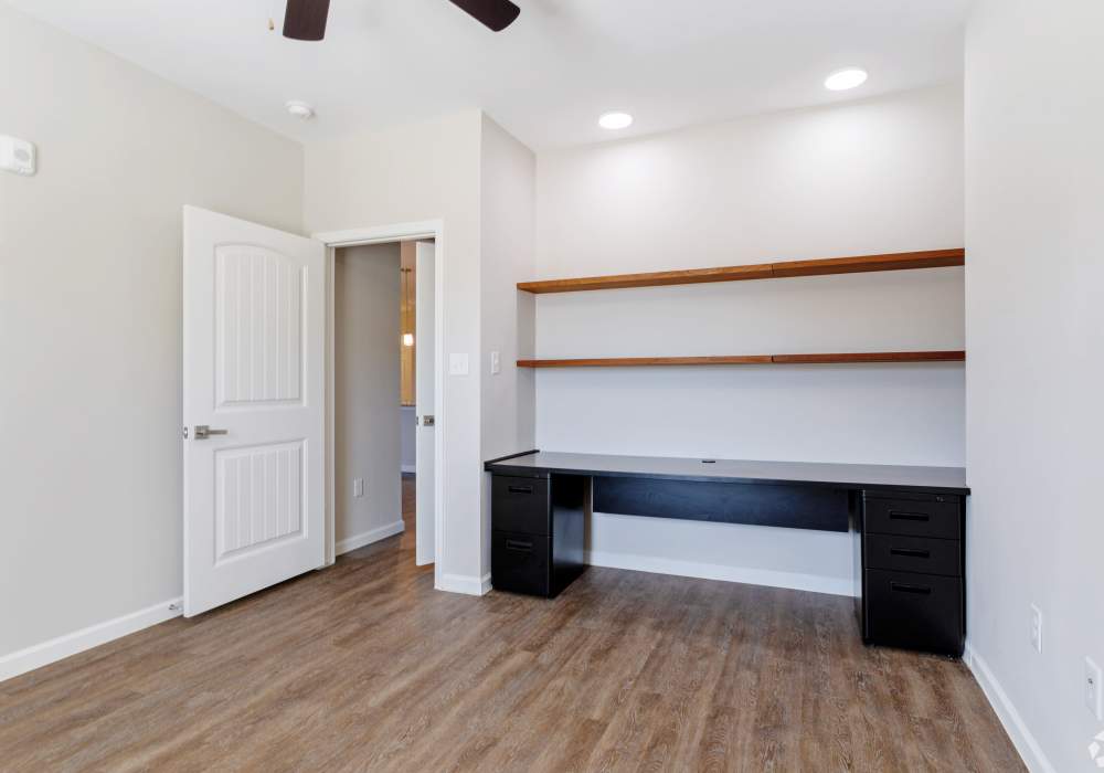 built-in home office at Davies Ranch in Austin, Texas