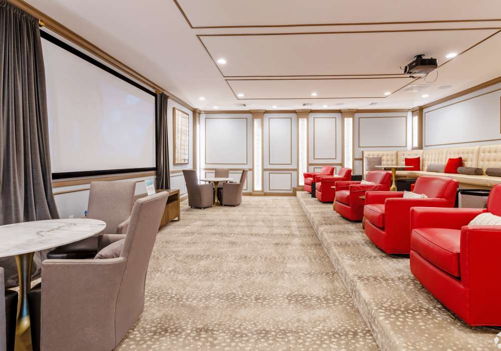 Movie room at Davies Ranch in Austin, Texas