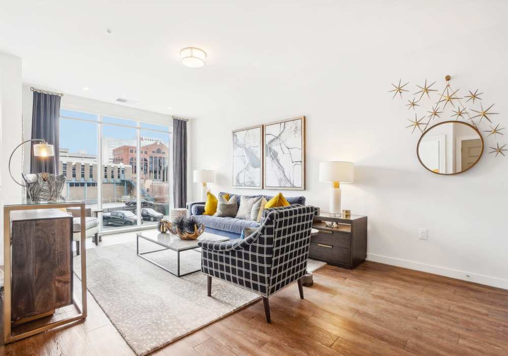 Huge living room at Carroll at Bellemeade in Greensboro, North Carolina
