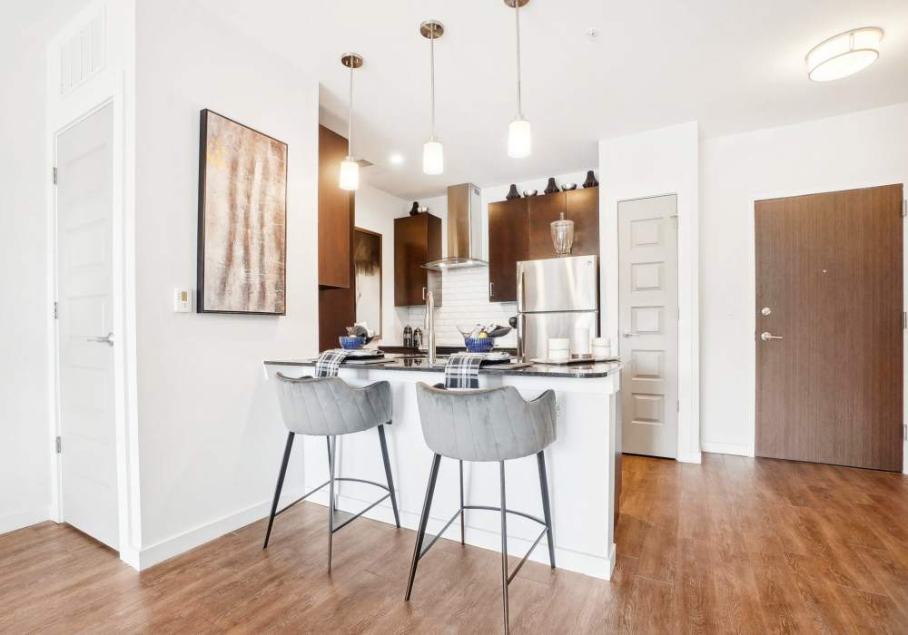 bright kitchen at Carroll at Bellemeade in Greensboro, North Carolina