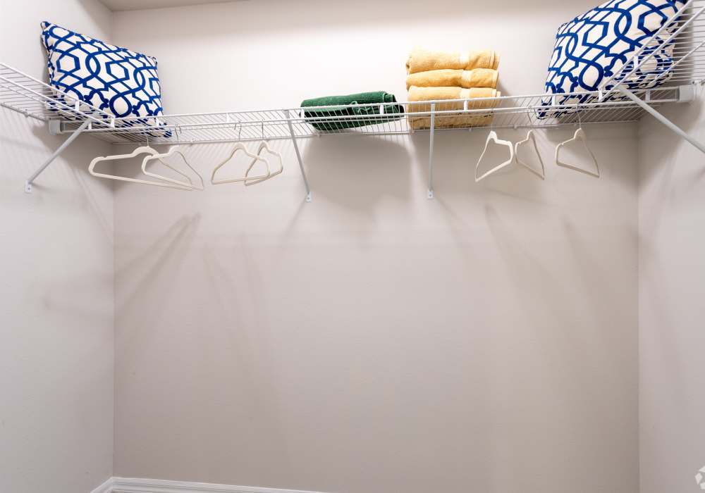 Spacious well lit closet at Village at Town Center in Raleigh, North Carolina