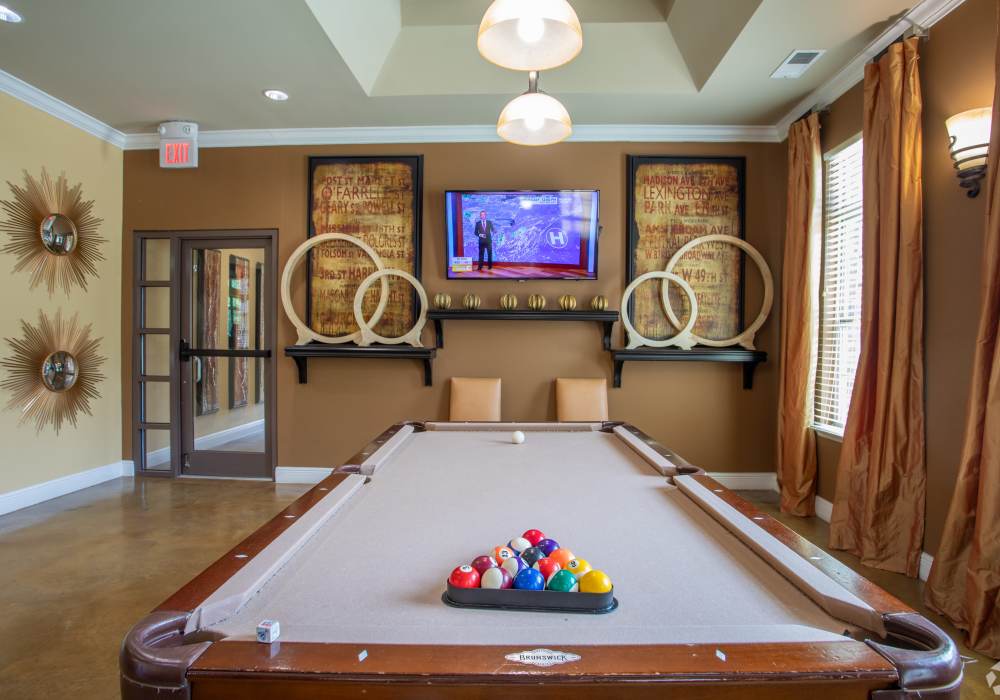 Billiards room at Village at Town Center in Raleigh, North Carolina