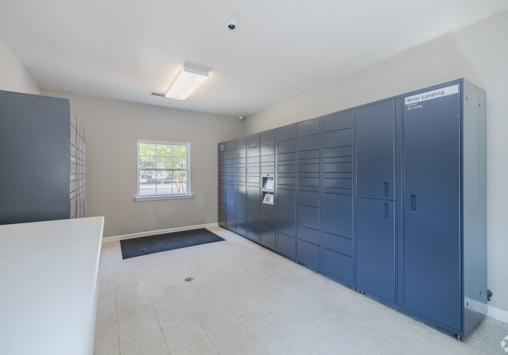 Amazon Hub Package Locker System at River Landing in Myrtle Beach, South Carolina