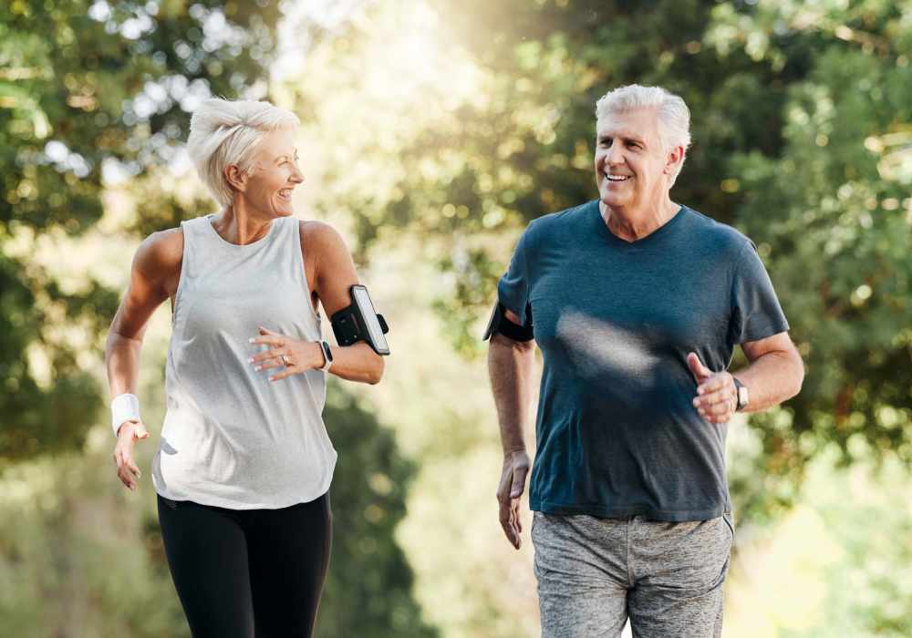 residents on trail at Savannah House At Lawton in Lawton, Oklahoma