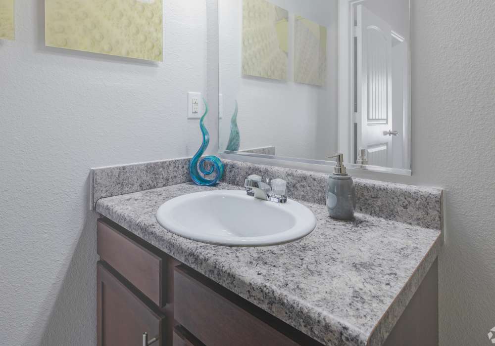 Cozy bathroom at Kilnsea Village in Summerville, South Carolina