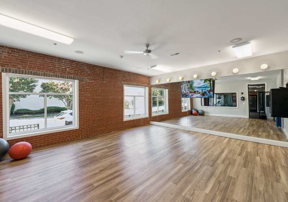 Yoga studio with 24 hour access at  CityView Apartments in Greensboro, North Carolina 