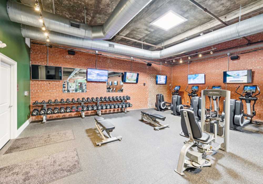 3285 square fitness center with 24 hour access at  CityView Apartments in Greensboro, North Carolina 