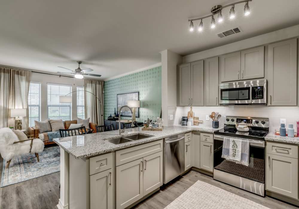 Open kitchen at Serene at La Villita in Irving, Texas