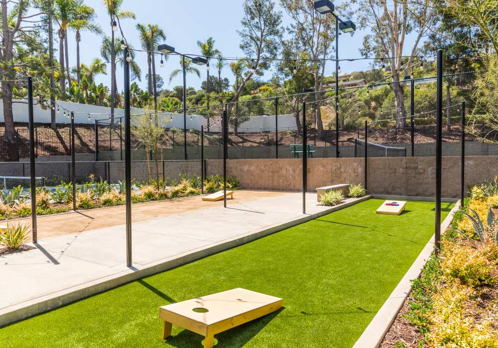 Outdoor sitting area along with a firepit for the community at Marea in Dana Point, California