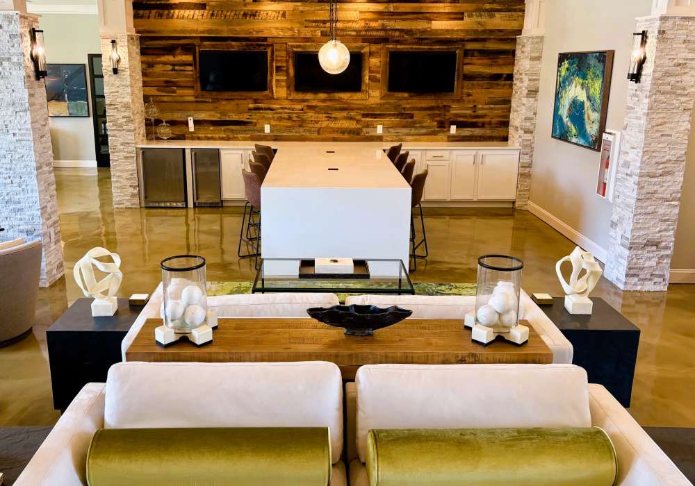 Clbhouse with lots of seating at Carroll at Cane Ridge Apartments in Antioch, Tennessee