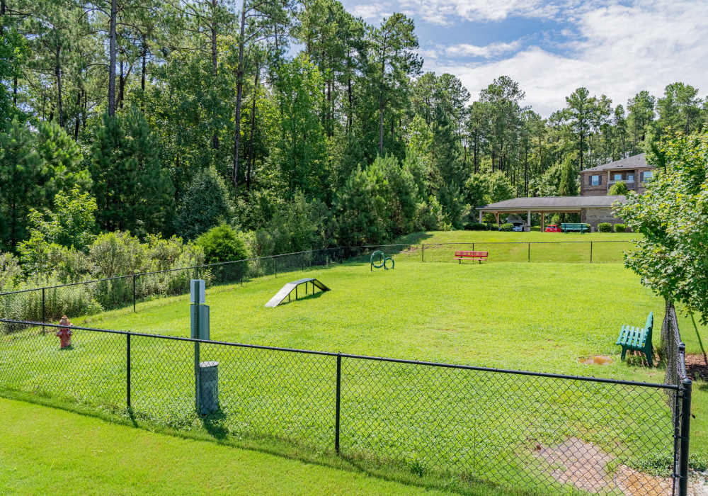 Leash-free dog park at Amberton at Stonewater in Cary, North Carolina