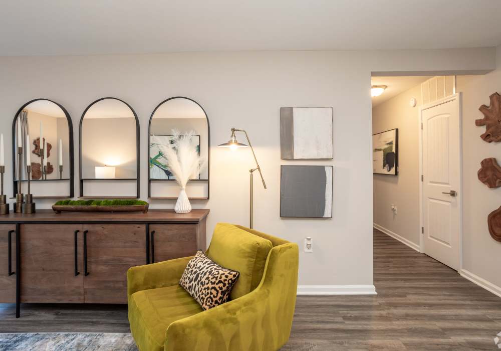 Spacious living rooms at Featherstone in Durham, North Carolina