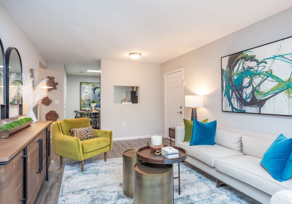 Spacious living rooms at Featherstone in Durham, North Carolina