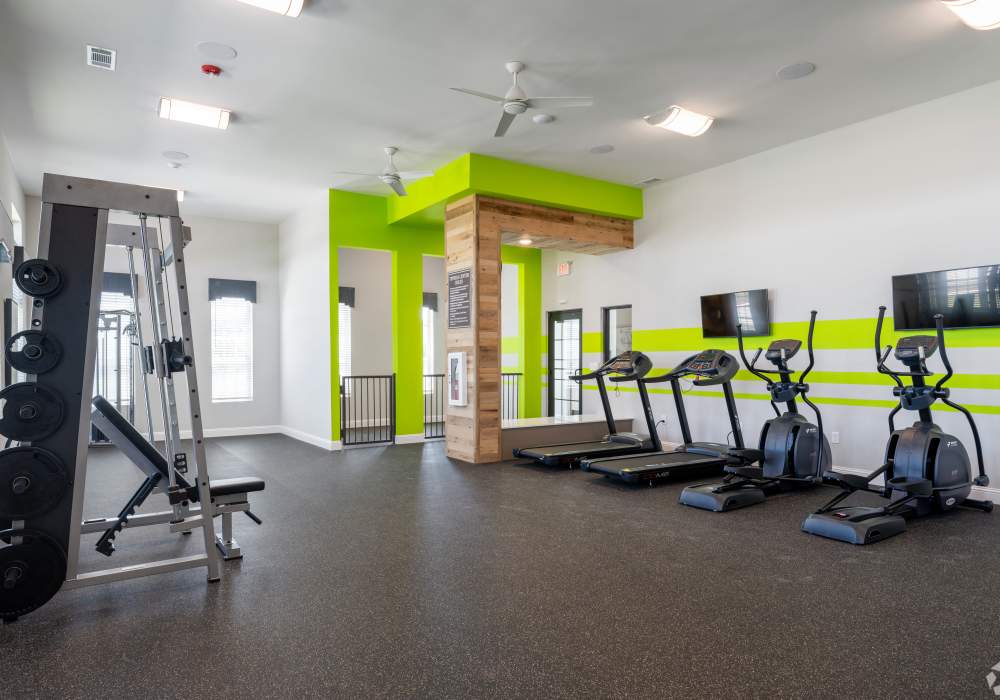 High-End Fitness Equipment in Fitness Center at Edenbrook Ridge in Pflugerville, Texas