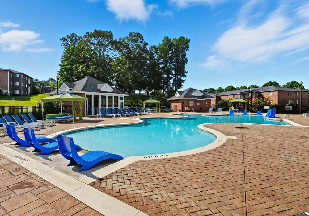 Sparkling pool at Ascot Point Village in Asheville, North Carolina