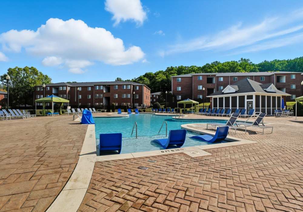 Sparkling pool at Ascot Point Village in Asheville, North Carolina