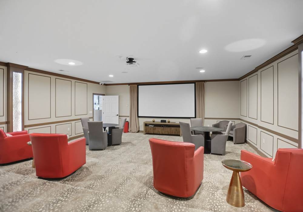 Media room at Ascot Point Village in Asheville, North Carolina