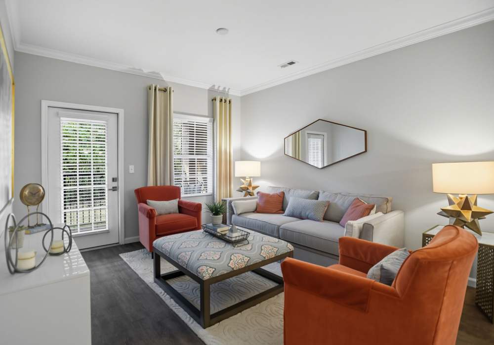 Bright living room at Ascot Point Village in Asheville, North Carolina