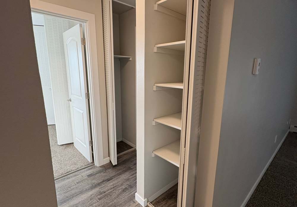 Closet at Broadway Crossing Apartments in Merrillville, Indiana