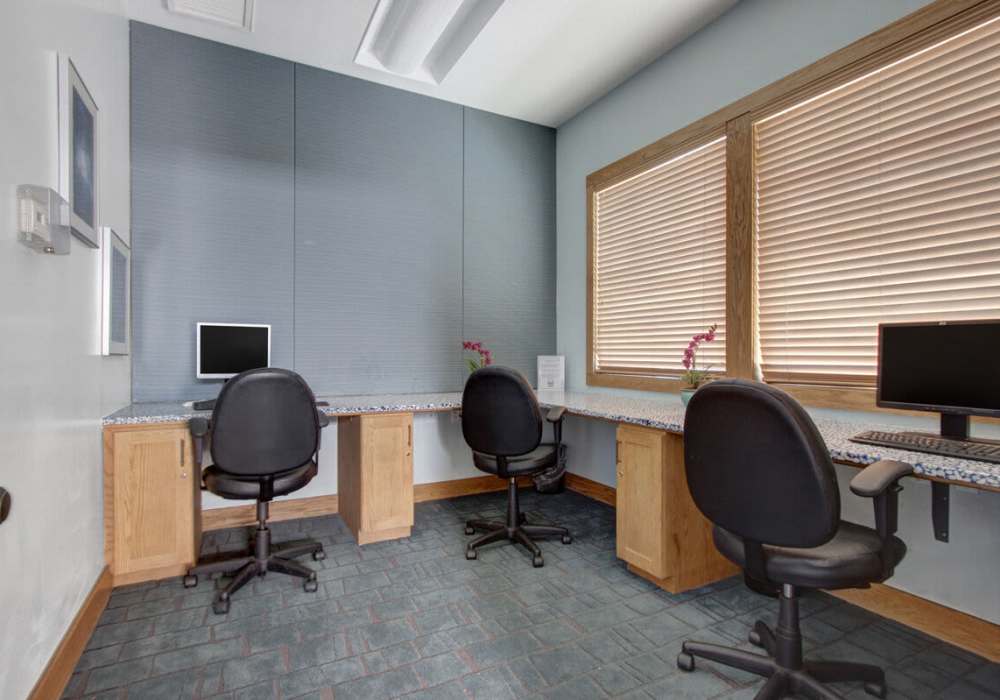 Computer access in the community clubhouse at Rivers Edge in Lake Elsinore, California