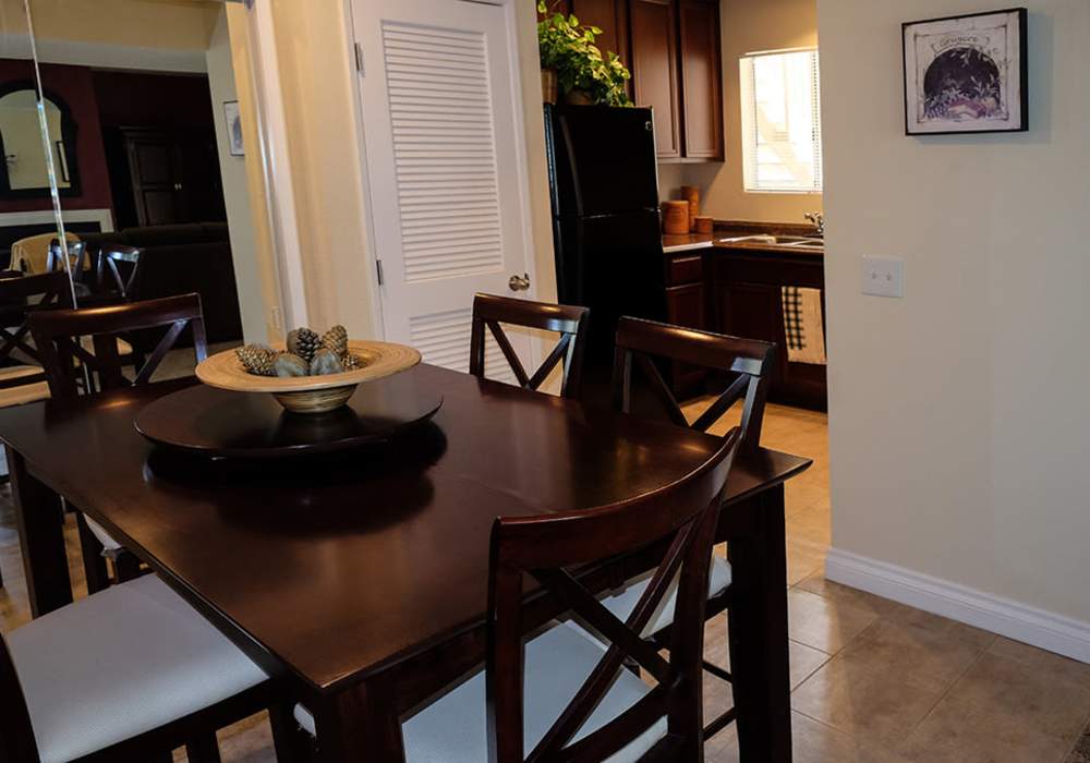 Apartment dining area at Shadowridge Summerwind in Vista,California