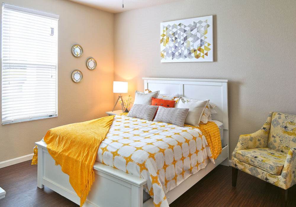 Bedroom at Messina Luxury Apartments in New Smyrna Beach, Florida