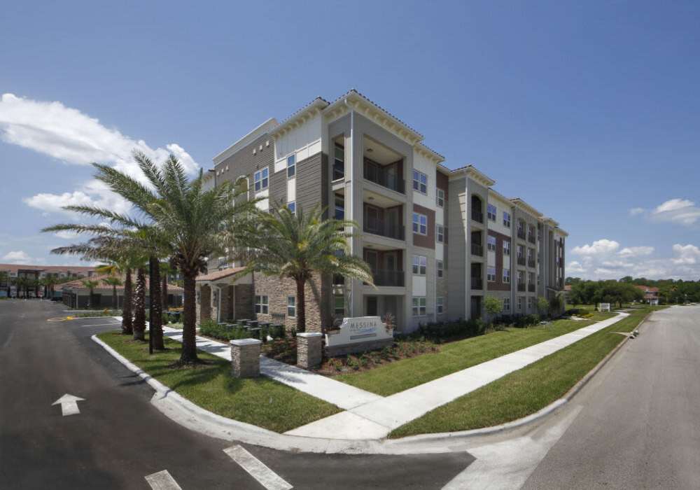 Buidling exterior view at Messina Luxury Apartments in New Smyrna Beach, Florida