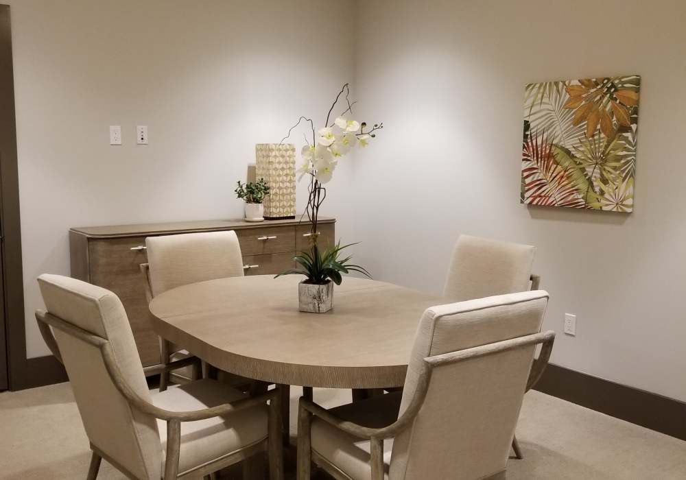 Seating in the office at Messina Luxury Apartments in New Smyrna Beach, Florida