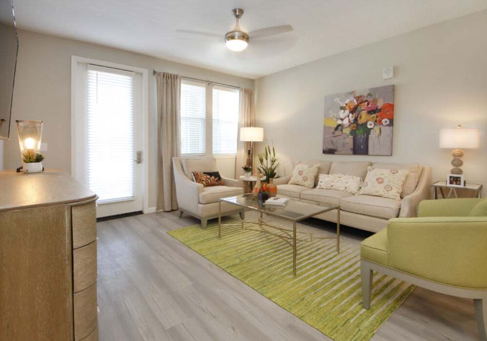 Living room at Messina Luxury Apartments in New Smyrna Beach, Florida