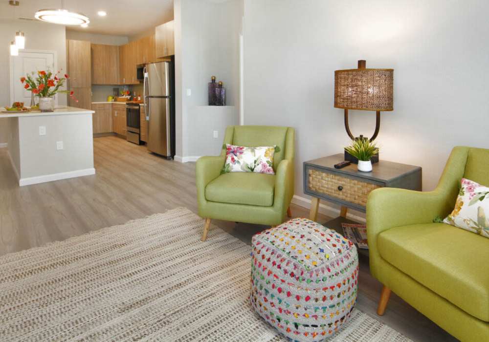 Modern room at Messina Luxury Apartments in New Smyrna Beach, Florida