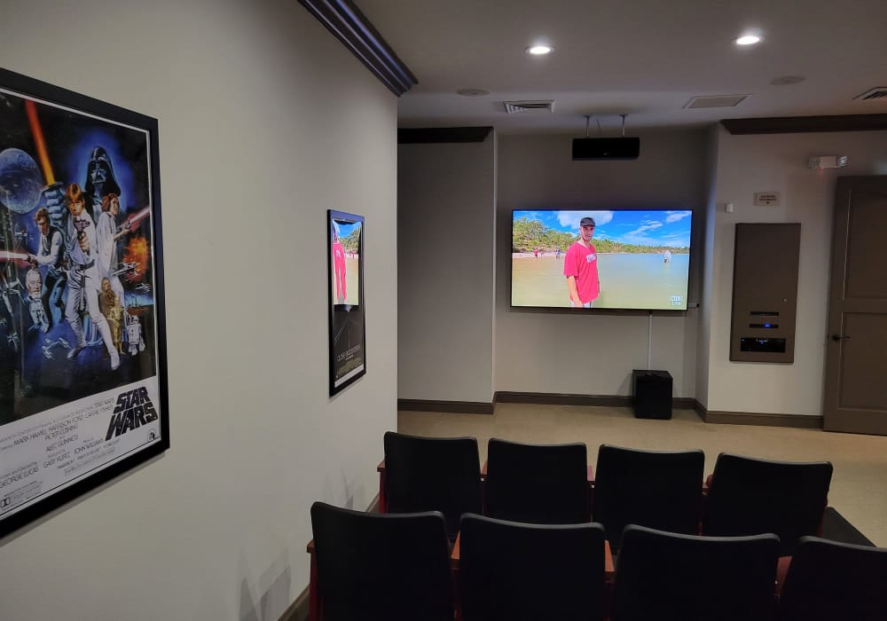 Resident private theatre at Via Tuscany Apartments in Melbourne, Florida