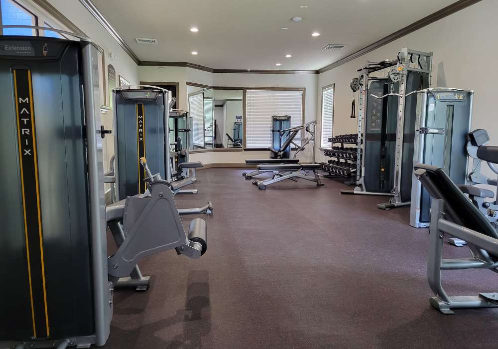 Well-equipped fitness center at Via Tuscany Apartments in Melbourne, Florida