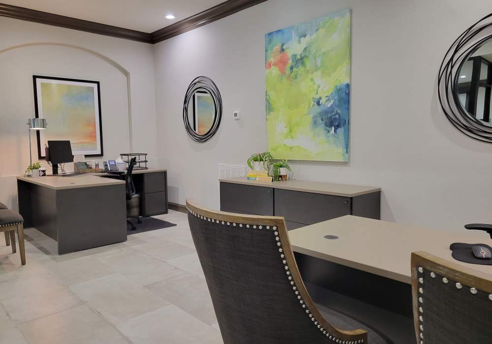 Leasing office reception at Via Tuscany Apartments in Melbourne, Florida