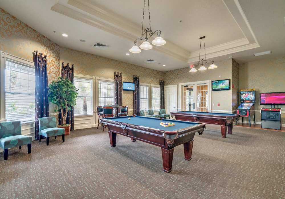Billiards table at Victoria Park Apartments in Davenport,Florida