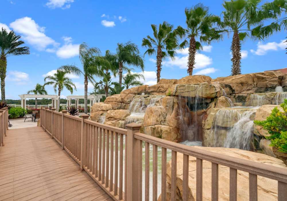 Walkway at Victoria Park Apartments in Davenport,Florida