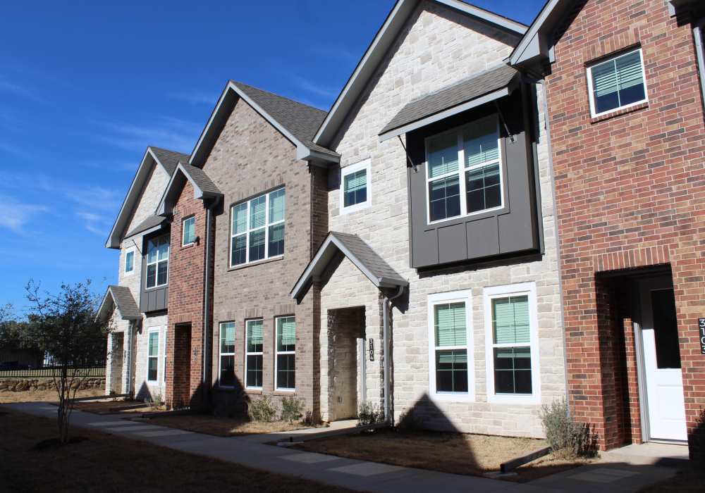 Frontside image of townhomes